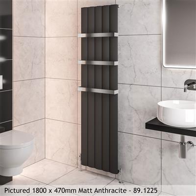 Tordino Matt White Vertical Aluminium Radiator 1800 x 280mm