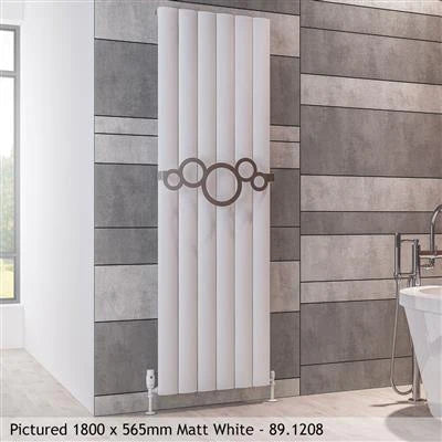 Tordino Matt Black Vertical Aluminium Radiator 1800 x 565mm