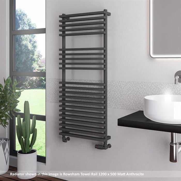 Rowsham Matt Anthracite Towel Radiator 800 x 600mm