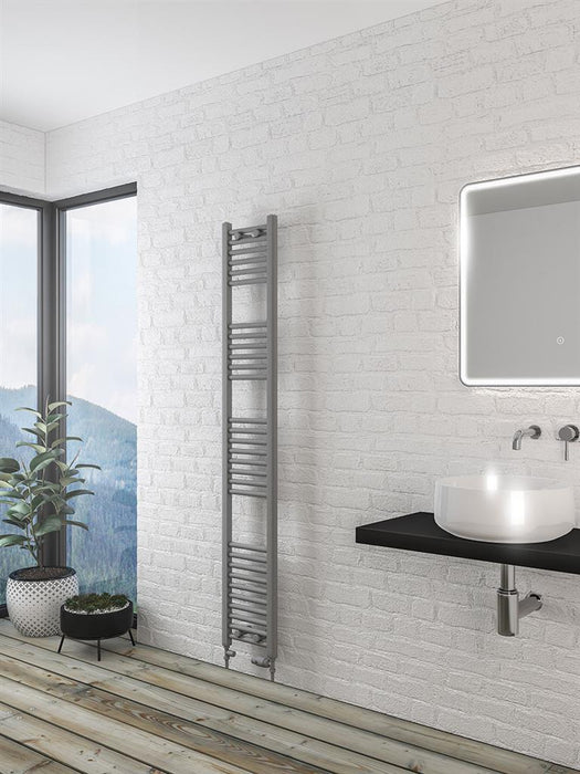 Wingrave Matt Grey Straight Towel Radiator 1800 x 300mm