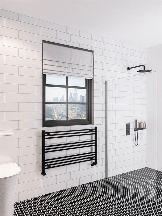 Wingrave Matt Black Straight Towel Radiator 600 x 1000mm