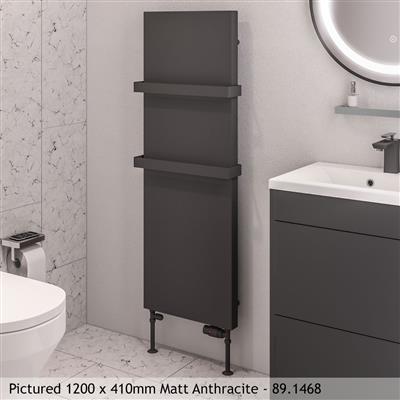 Wingrave Matt Black Flat Panel Radiator 1200 x 310mm