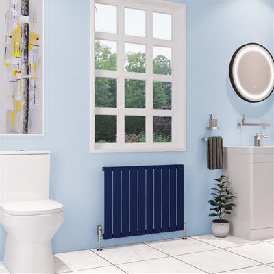 Deddington Matt Cobalt Blue Horizontal Radiator 600 x 790mm