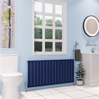 Deddington Matt Cobalt Blue Horizontal Radiator 600 x 630mm