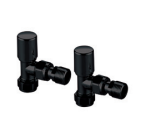 Black Straight Radiator Valves