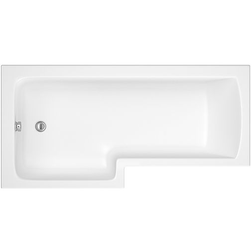 Lena Left Hand L-Shape Shower Bath With Screen - 1500 X 850mm