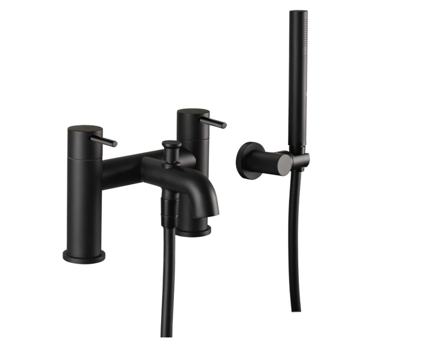 JTP VOS Noir Matt Black Shower Mixer with Kit