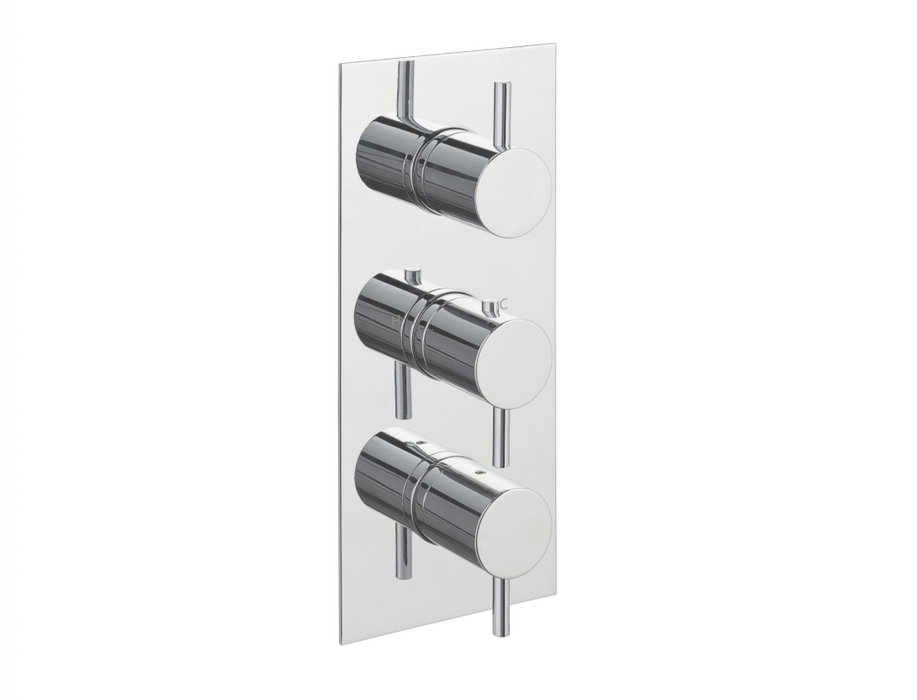 JTP Florence Chrome Vertical Thermostatic Concealed Outlet Shower Valve - Select Outlet