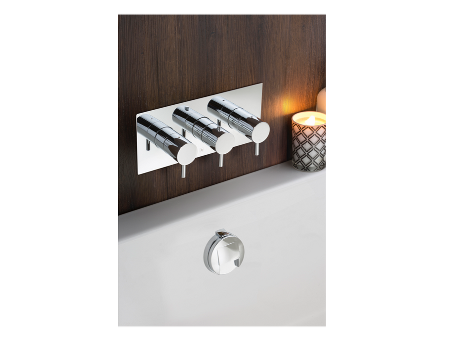 JTP Florence Chrome Horizontal Thermostatic Concealed Outlet Shower Valve - Select Outlet