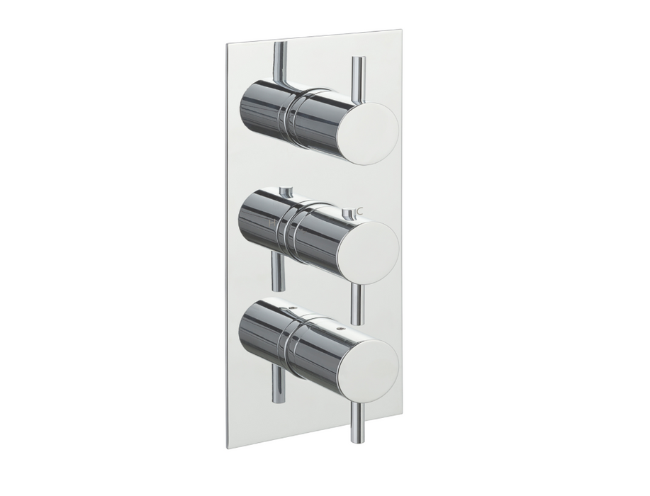 JTP Fonti Chrome Vertical Thermostatic Concealed Outlet Shower Valve - Select Outlet