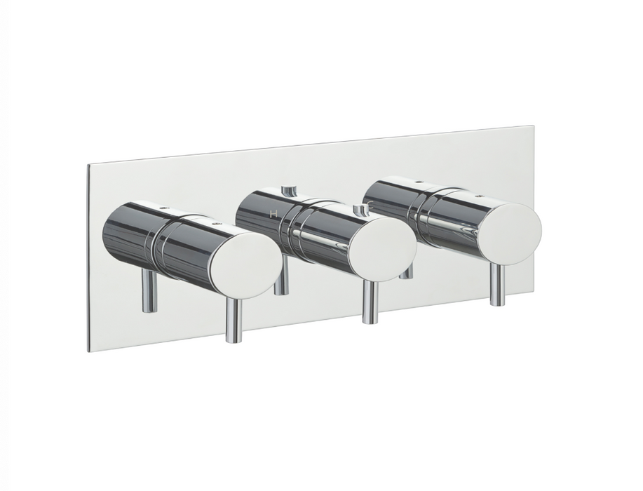 JTP Fonti Chrome Horizontal Thermostatic Concealed Outlet Shower Valve - Select Outlet