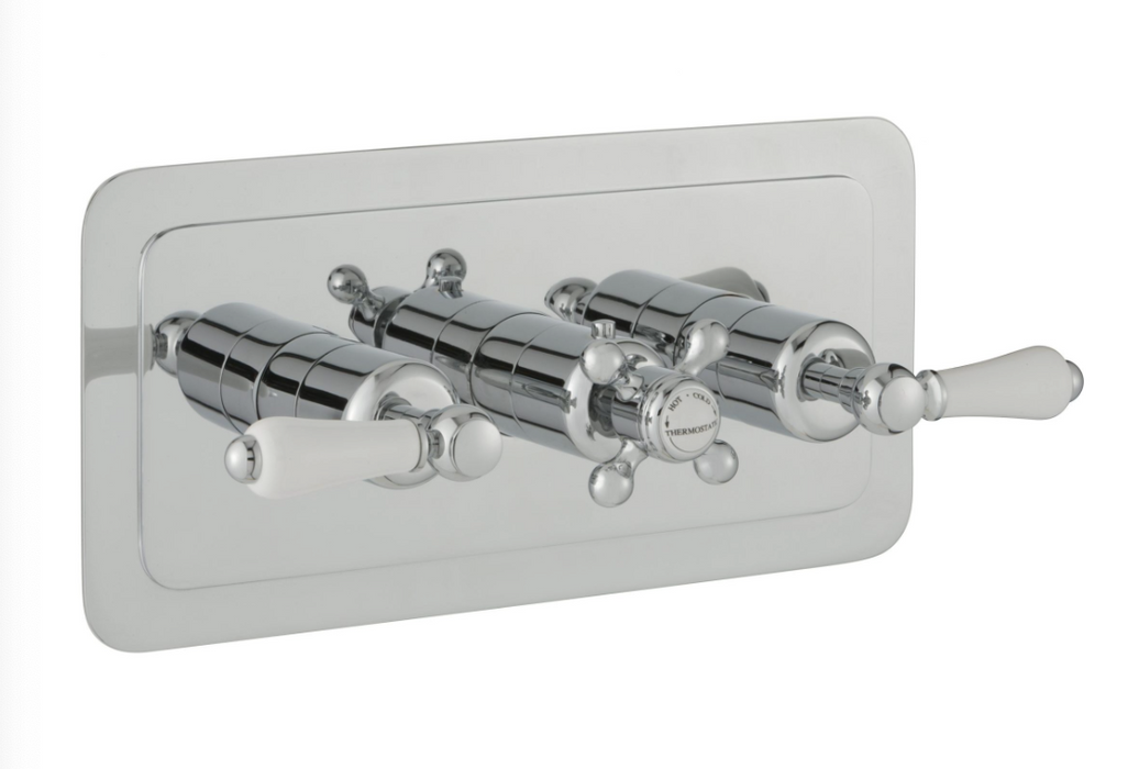 JTP Grosvenor Lever Chrome Horizontal Thermostatic Concealed Outlet Shower Valve - Select Outlet