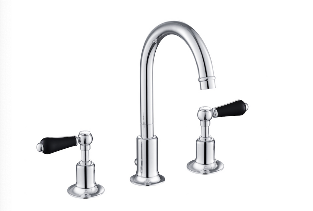 JTP Grosvenor Lever Black Edition 3 Hole Basin Mixer