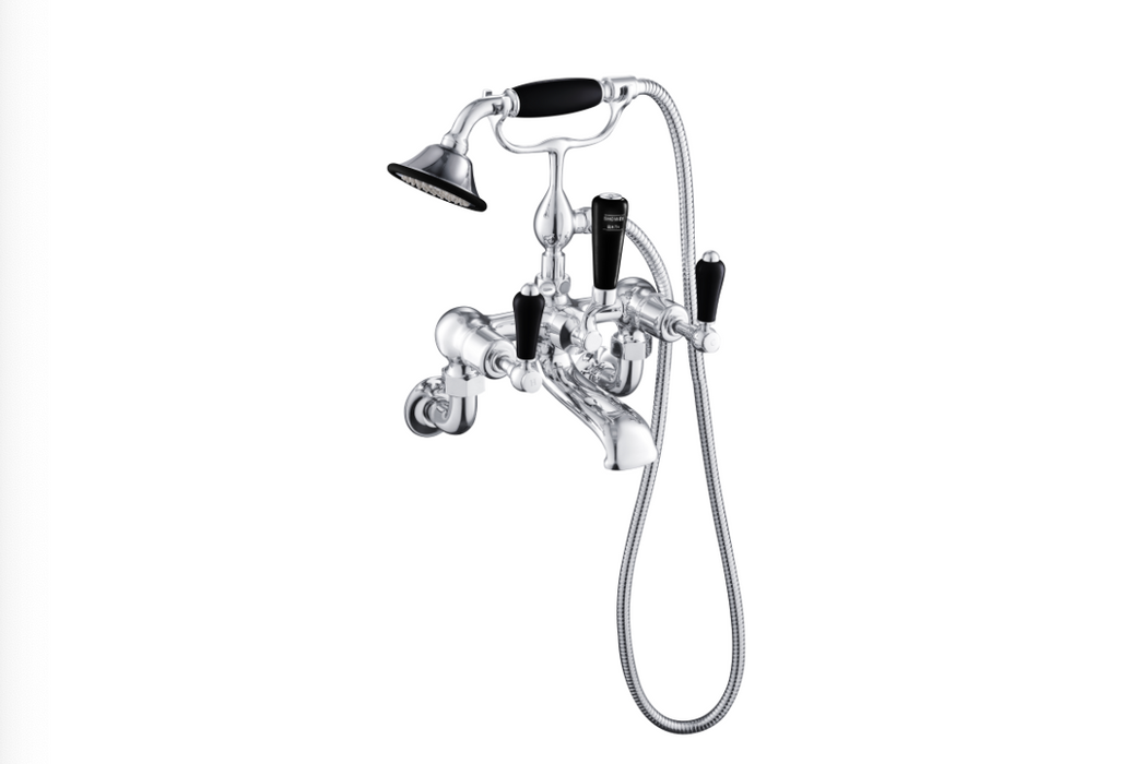 JTP Grosvenor Lever Black Edition Wall Mounted Shower Mixer with Kit