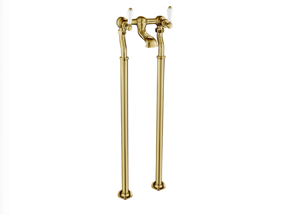 JTP Grosvenor Lever Antique Brass Edition Free Standing Bath Filler