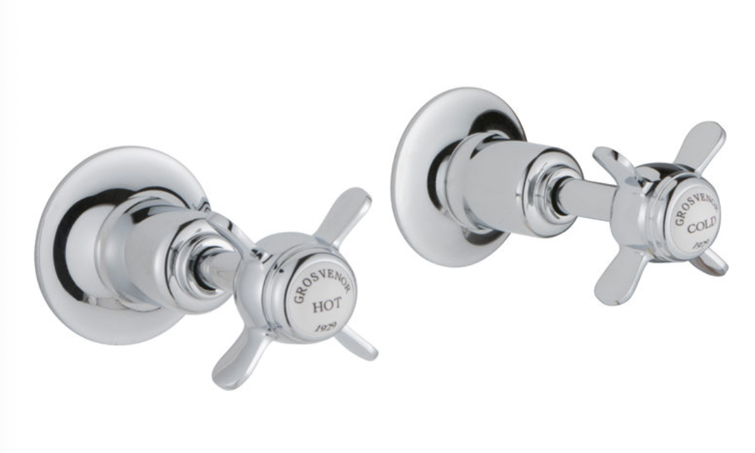 Grosvenor Pinch Chrome Wall Valves