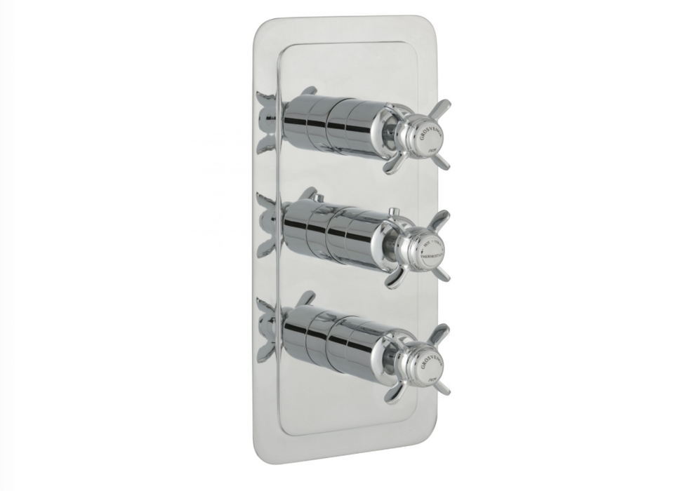 JTP Grosvenor Pinch Chrome Thermostatic Concealed Outlet Shower Valve - Select Outlet