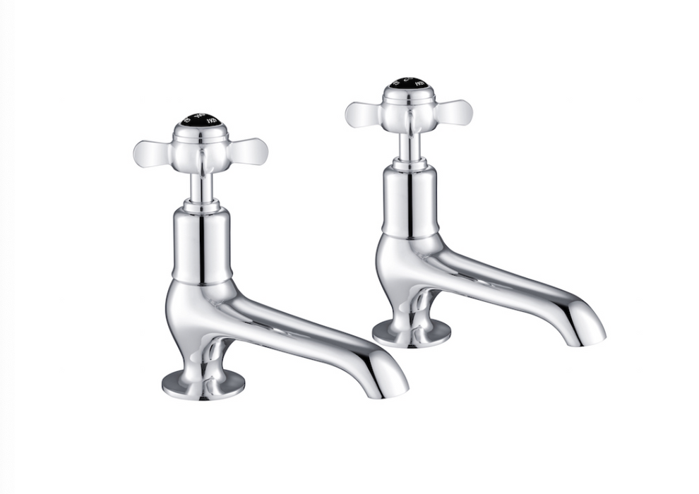 JTP Grosvenor Pinch Black Edition Long Nose Basin Taps