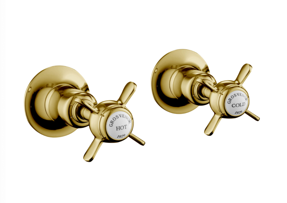 JTP Grosvenor Pinch Antique Brass Edition Wall Valves