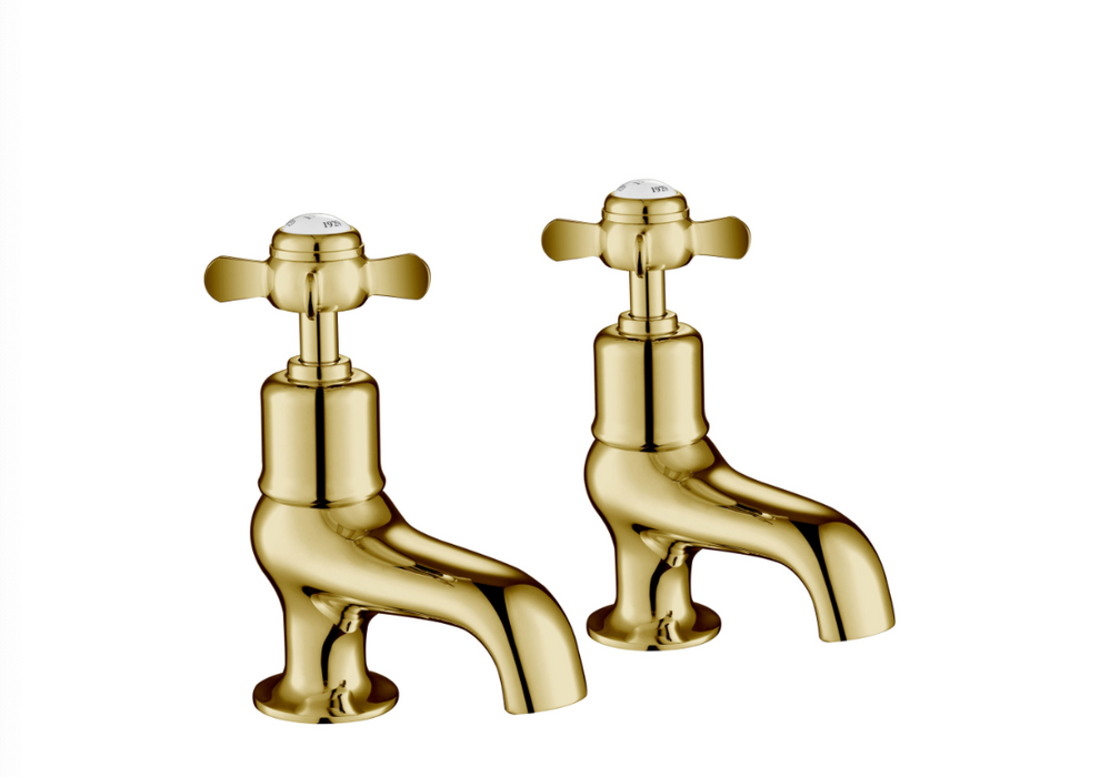 JTP Grosvenor Pinch Antique Brass Edition Bath Taps