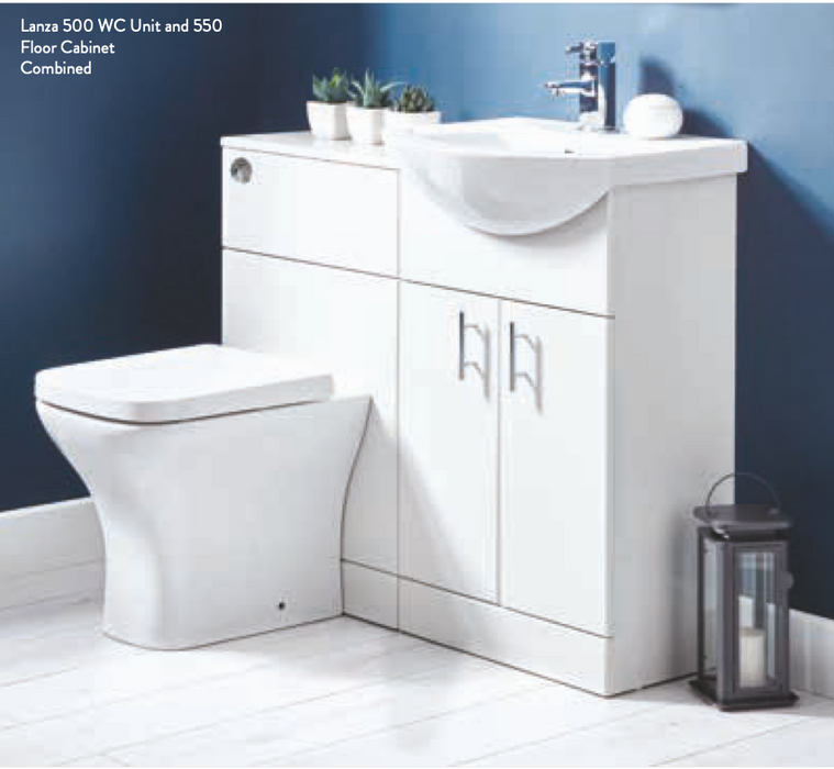 Lanza Polar White 550 Floor Cabinet with Basin