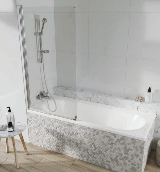 S6 Acqua Arm Chrome 5 Panel Bath Screen 1500 x 1000mm