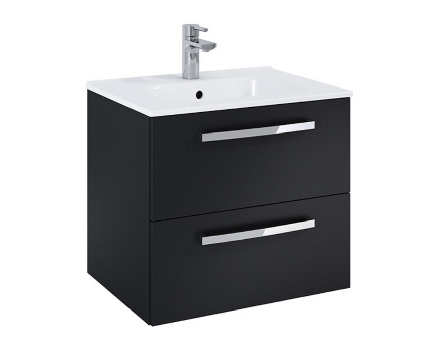 Aquatrend Gloss Grey 600 Wall Hung Vanity with Basin