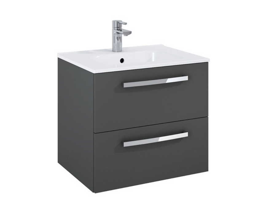 Aquatrend Avola Grey 600 Wall Hung Vanity with Basin