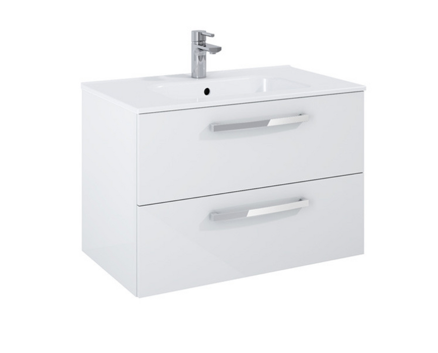 Aquatrend Gloss Grey 800 Wall Hung Vanity with Basin