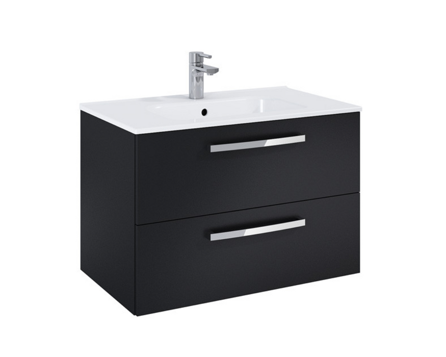 Aquatrend Gloss Grey 800 Wall Hung Vanity with Basin