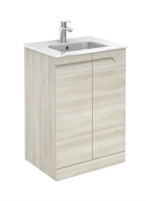 Vitale Light Oak 610 Floorstanding Vanity with Ceramic Basin