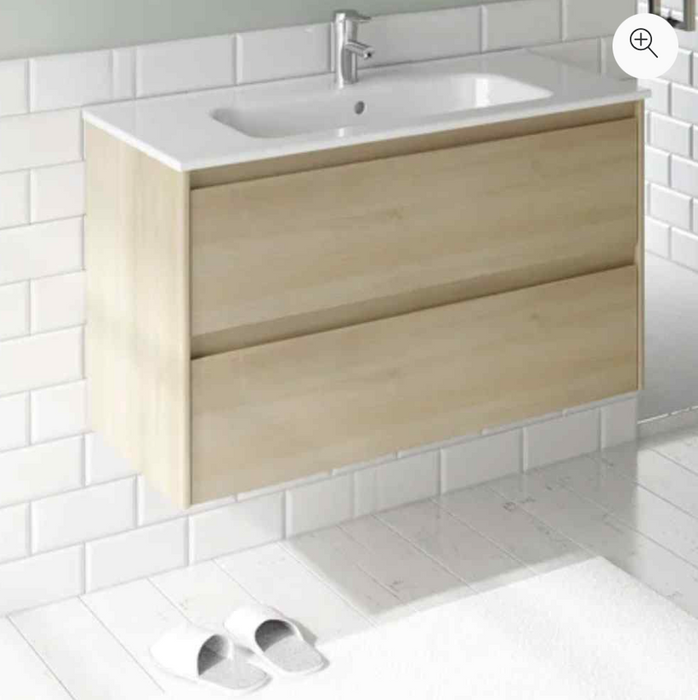 Alfa Oak 900 Wall Hung Vanity Unit with Basin