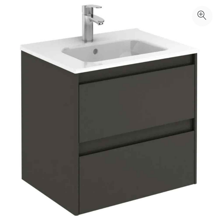 Alfa Matt White 900 Wall Hung Vanity Unit with Basin