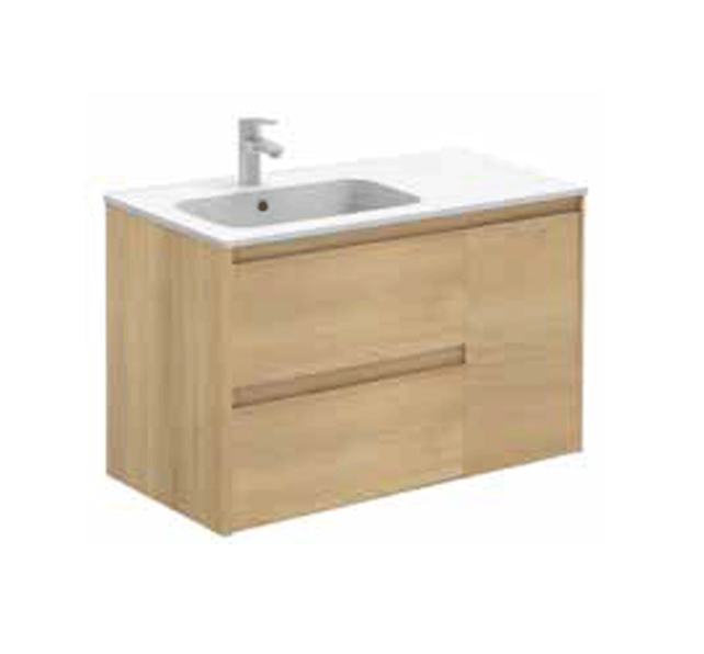 Alfa Matt White 900 Wall Hung Vanity Unit with Basin