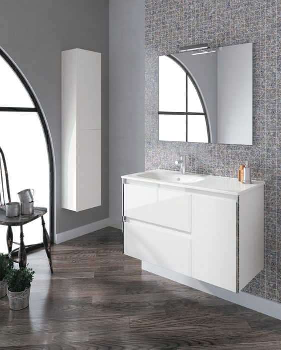 Alfa Matt White 900 Wall Hung Vanity Unit with Basin