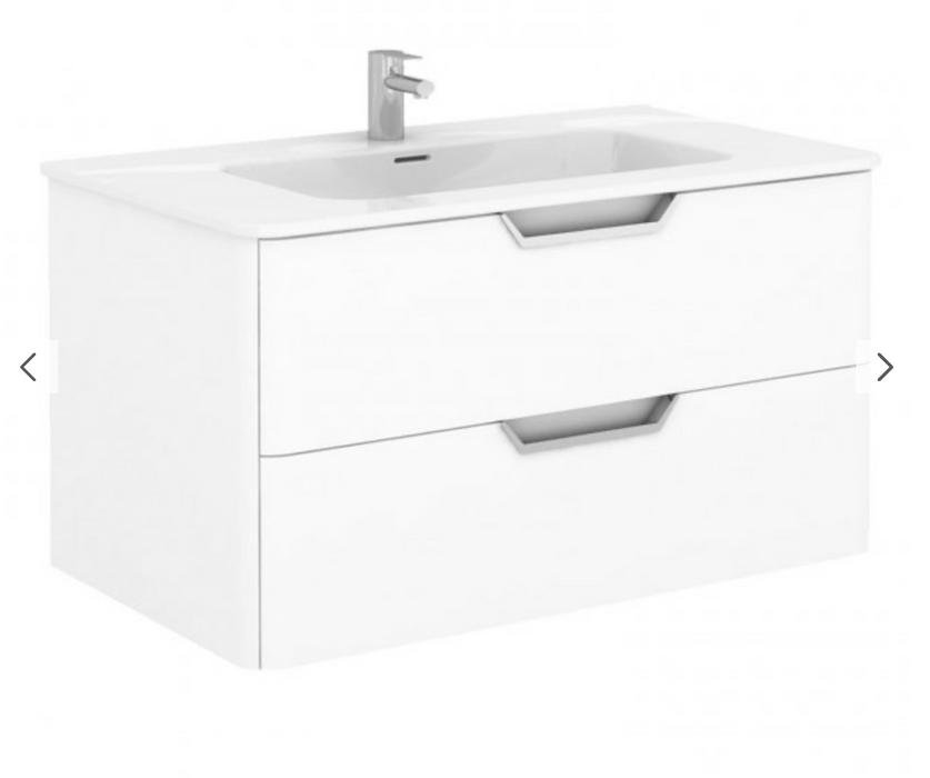 Life Gloss White 1010 Wall Hung Vanity Unit with Basin