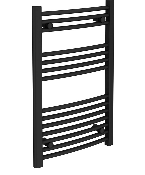 Black Noir Curved Electric Towel Rail 500 x 800mm