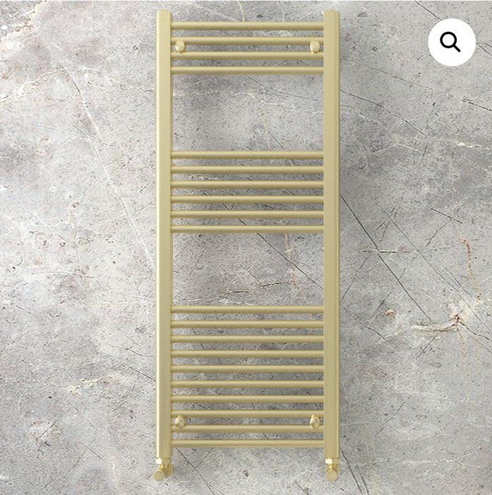 Tivoli Brushed Brass Towel Radiator 800 x 350mm