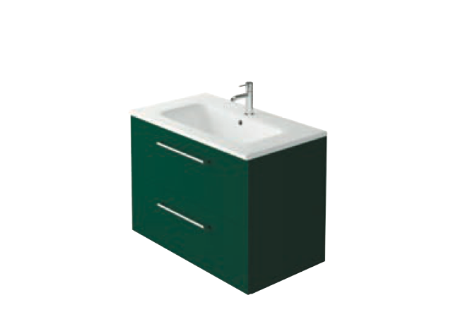 Azure Forest Green 1200 Wall Hung Vanity with Double Basin