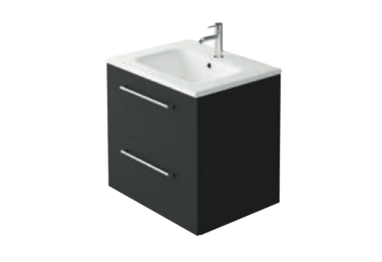 Azure Soft Noir Black 500 Wall Hung Vanity with Basin