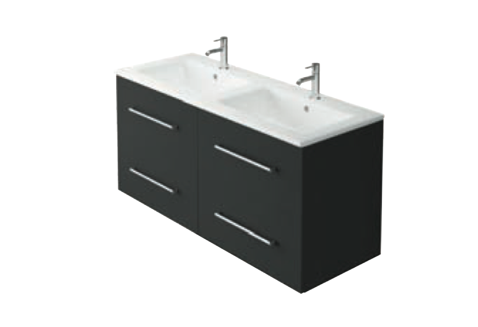 Azure Soft Noir Black 500 Wall Hung Vanity with Basin