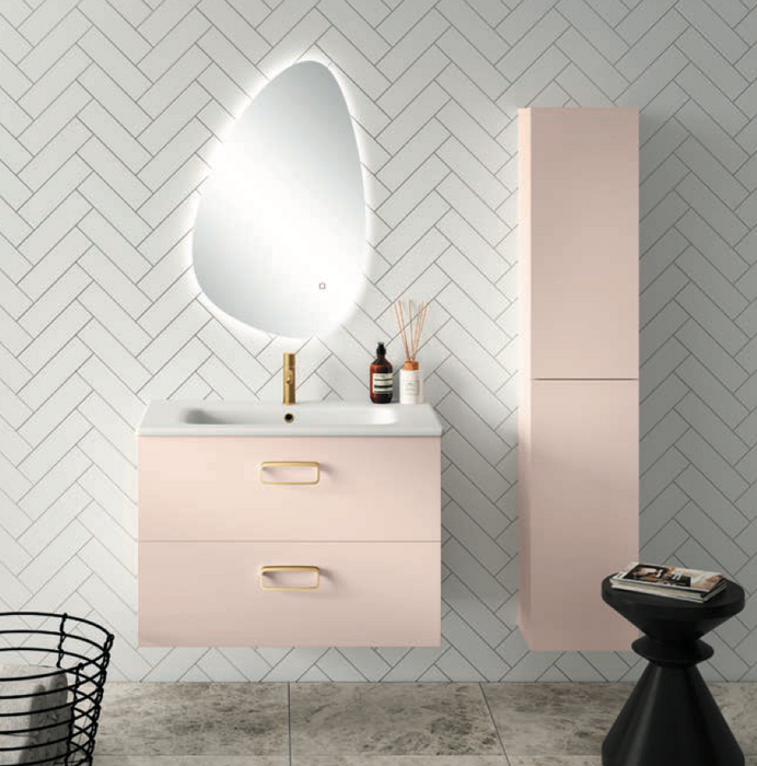 Azure Misty Pink 800 Wall Hung Vanity with Basin