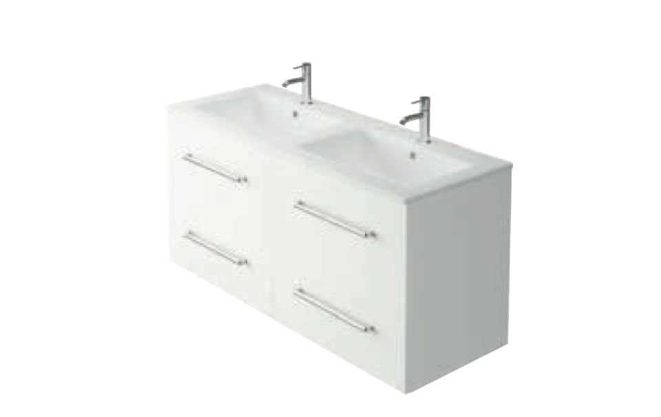 Azure Matt White 1200 Wall Hung Vanity with Basin