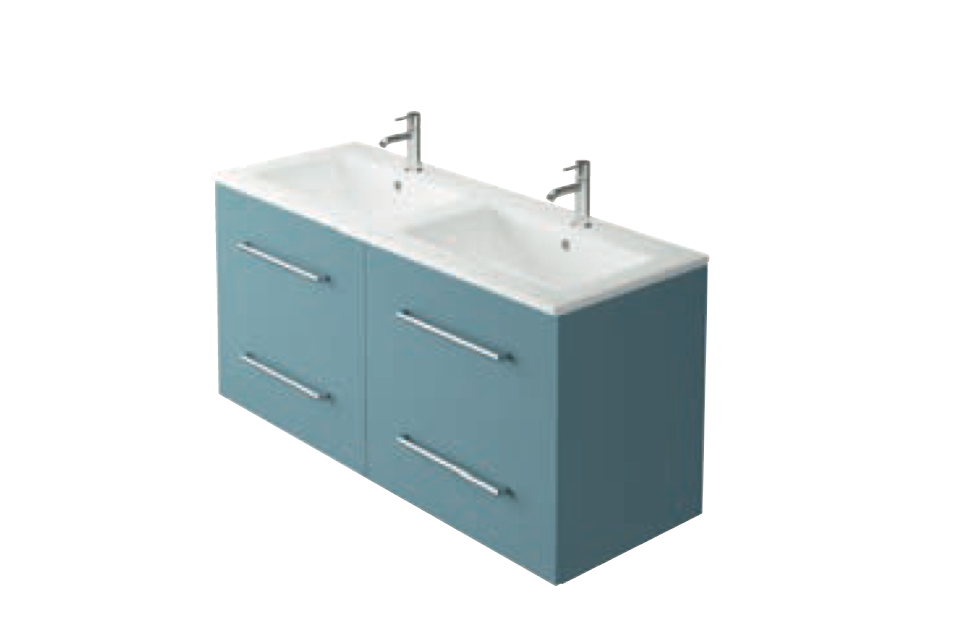 Azure Ocean Blue 600 Wall Hung Vanity with Basin