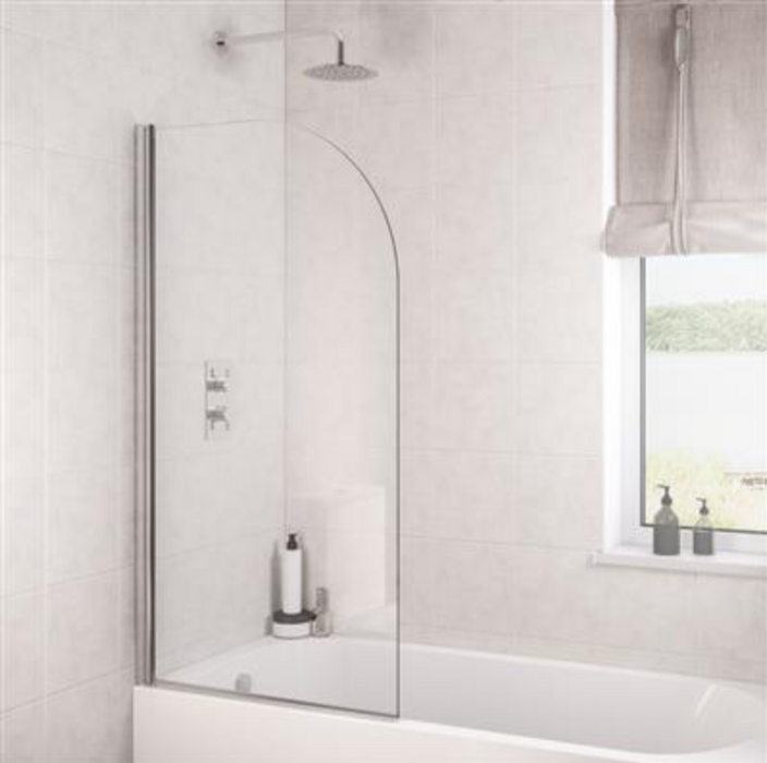 Radius Chrome Square 6mm Bath Screen 800 x 1400mm