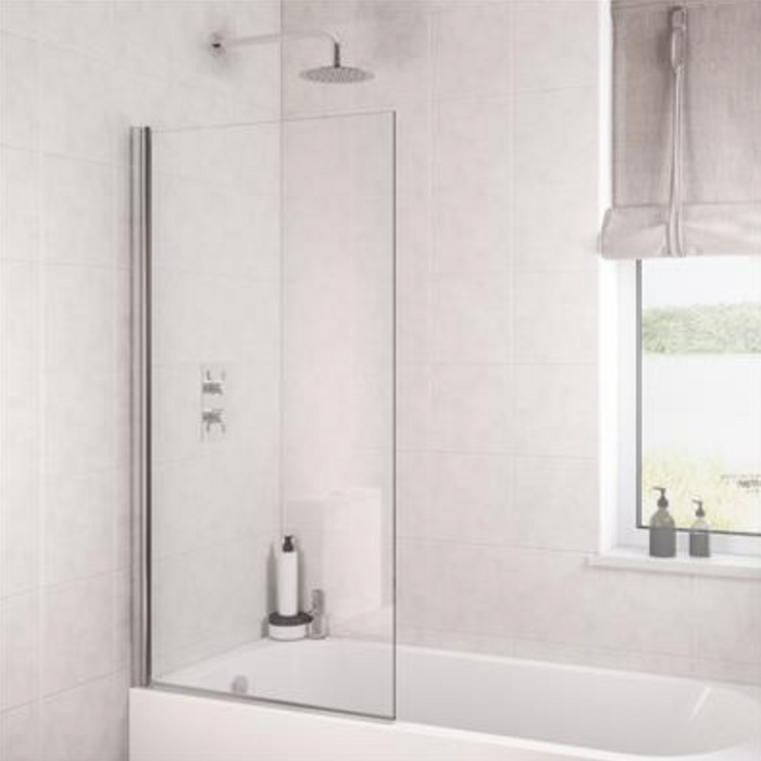 Radius Chrome Square 6mm Bath Screen 800 x 1400mm