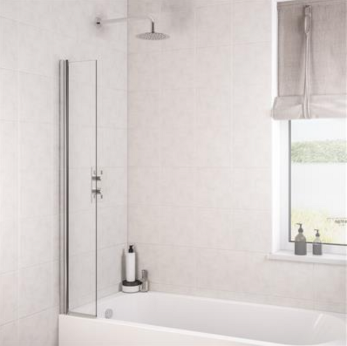 Radius Chrome Square 6mm Bath Screen 800 x 1400mm