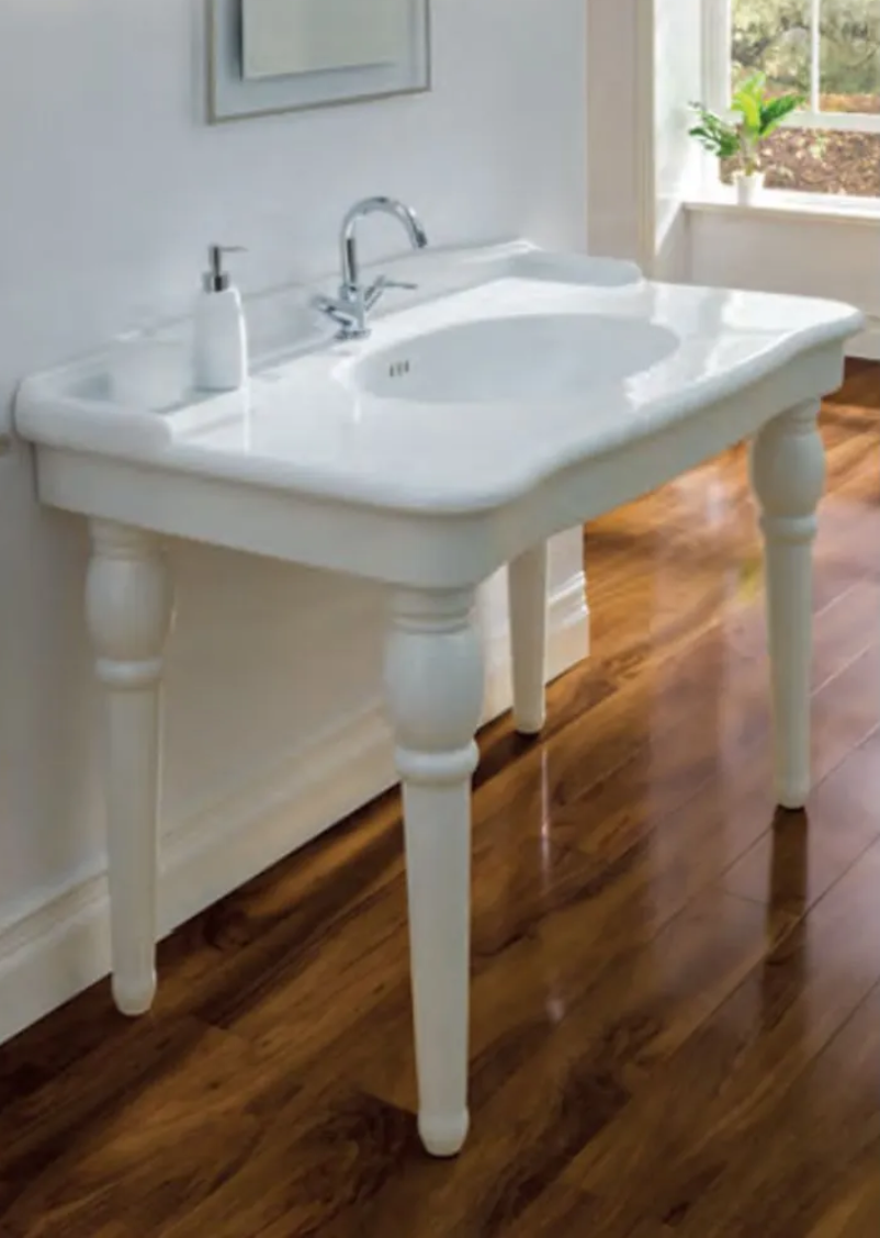 Fino Console 920 Ceramic Basin with Coppia Pair Legs — Wise Bathrooms