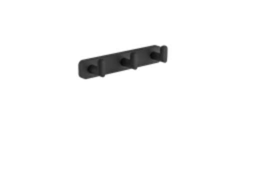 Asti Black Triple Robe Hook