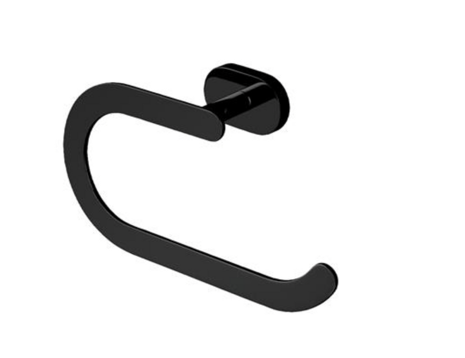 Salerno Matt Black Towel Holder